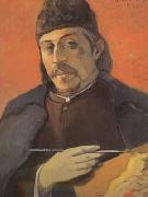 Paul Gauguin Portrait of the artist with a palette (mk07) oil on canvas
